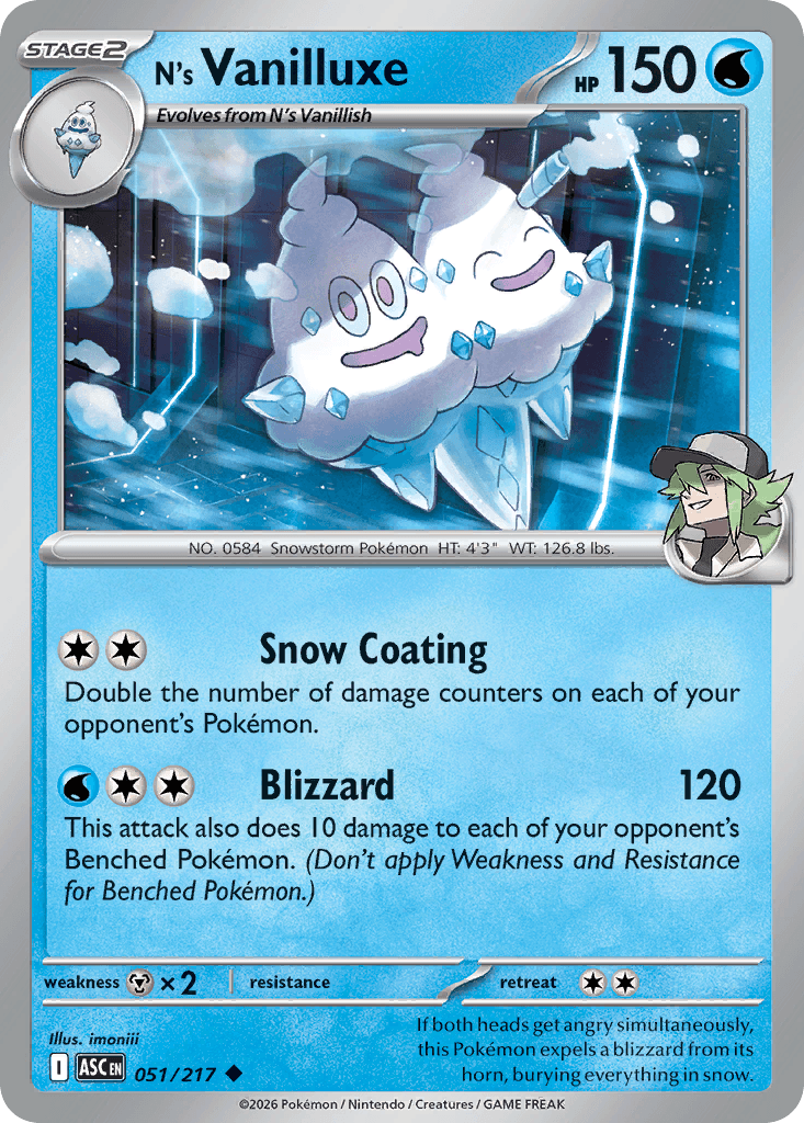 N's Vanilluxe — ME: Ascended Heroes Pokémon TCG card by imoniii