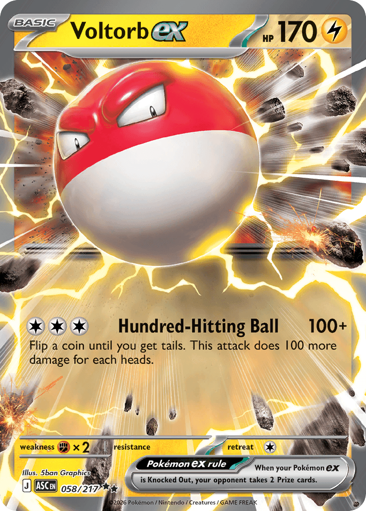 Voltorb ex — ME: Ascended Heroes Pokémon TCG card by 5ban Graphics