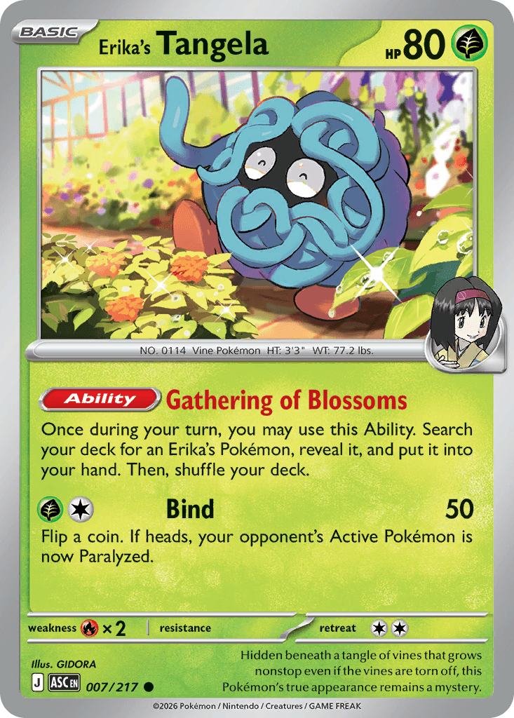 Erika's Tangela - 007/217 — ME: Ascended Heroes Pokémon TCG card by GIDORA
