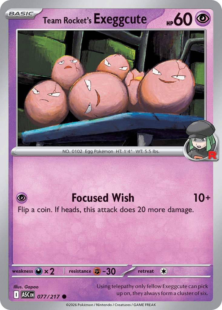 Team Rocket's exeggcute (Team Rocket) — ME: Ascended Heroes Pokémon TCG card by Gapao