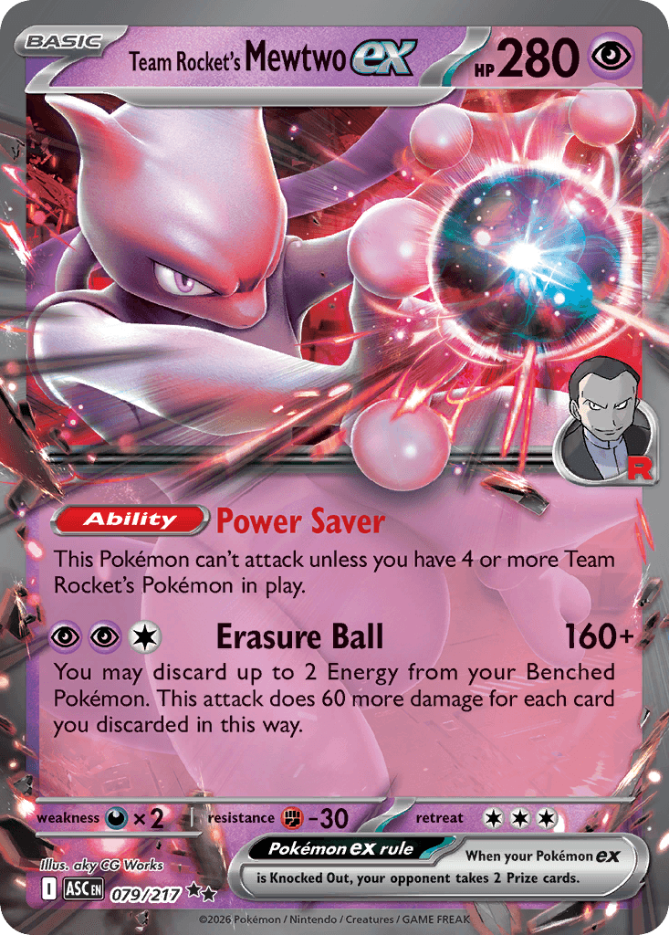 Team Rocket's Mewtwo ex — Prize Pack Series Cards Pokémon TCG card by aky CG Works