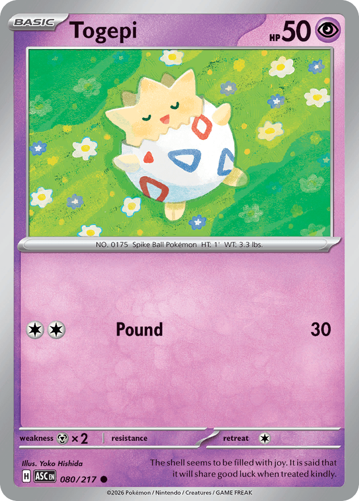 Togepi (Love Ball) — ME: Ascended Heroes Pokémon TCG card by Yoko Hishida