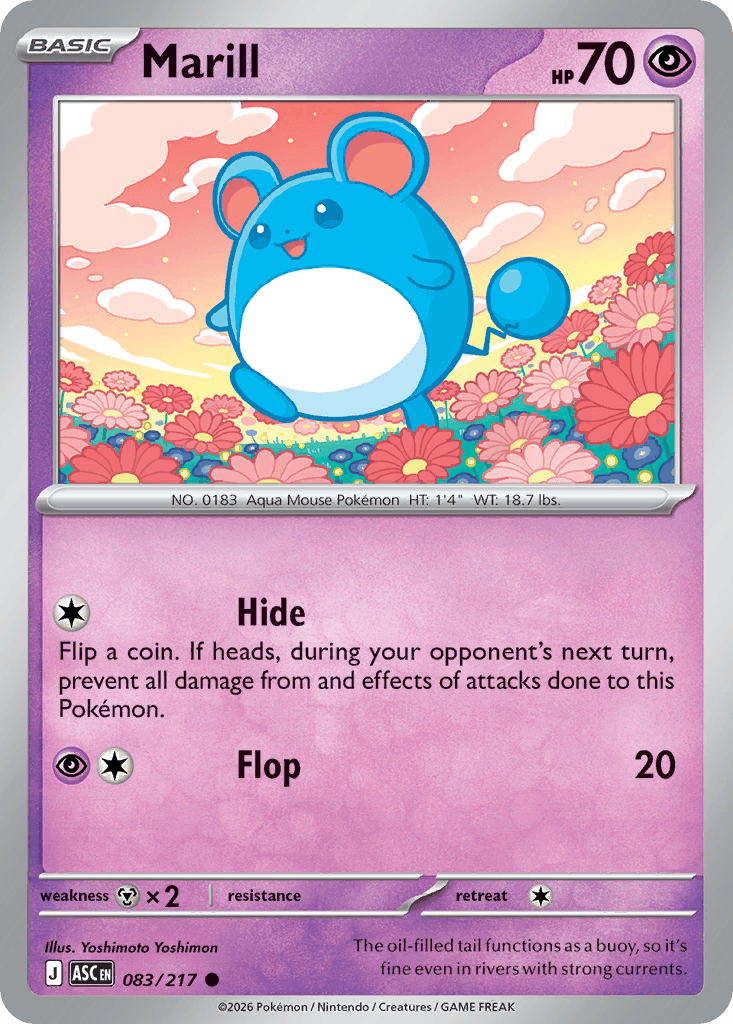 Marill - 083/217 — ME: Ascended Heroes Pokémon TCG card by Yoshimoto Yoshimon