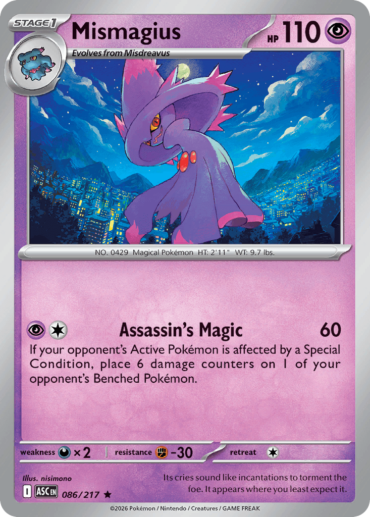 Mismagius (Dusk Ball) — ME: Ascended Heroes Pokémon TCG card by nisimono