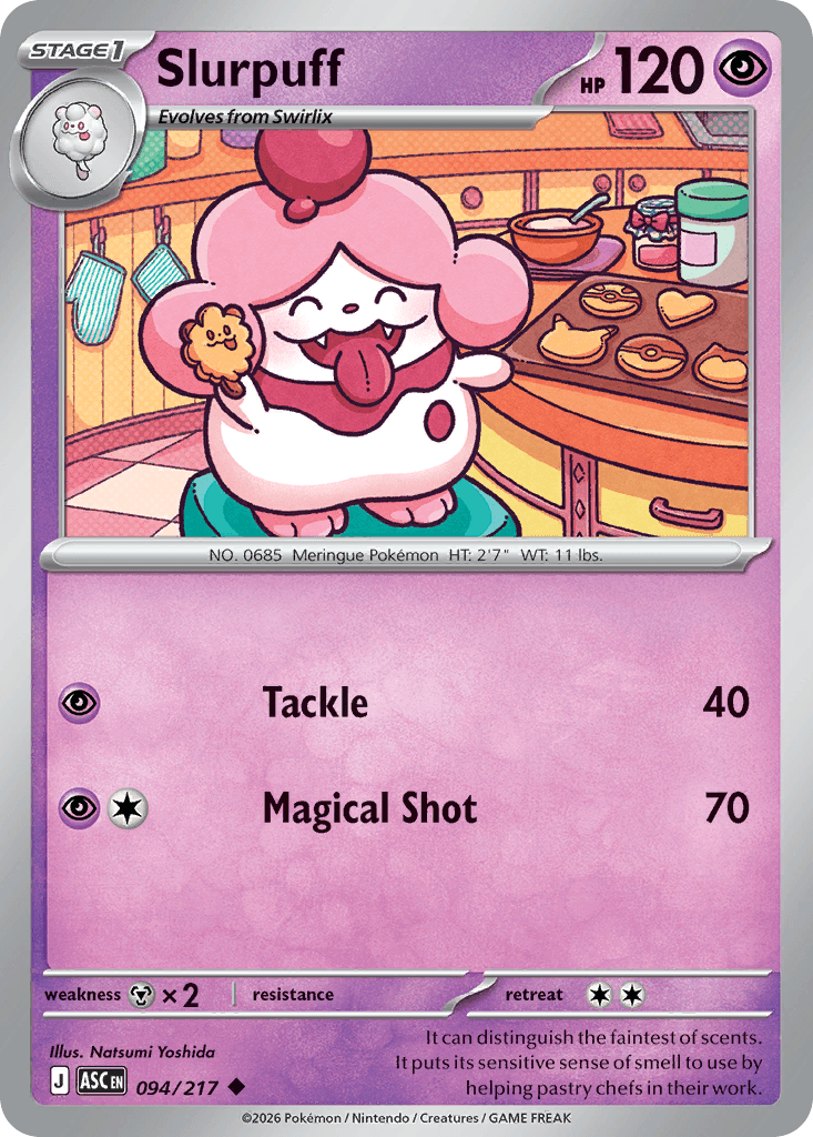 Slurpuff - 094/217 — ME: Ascended Heroes Pokémon TCG card by Natsumi Yoshida
