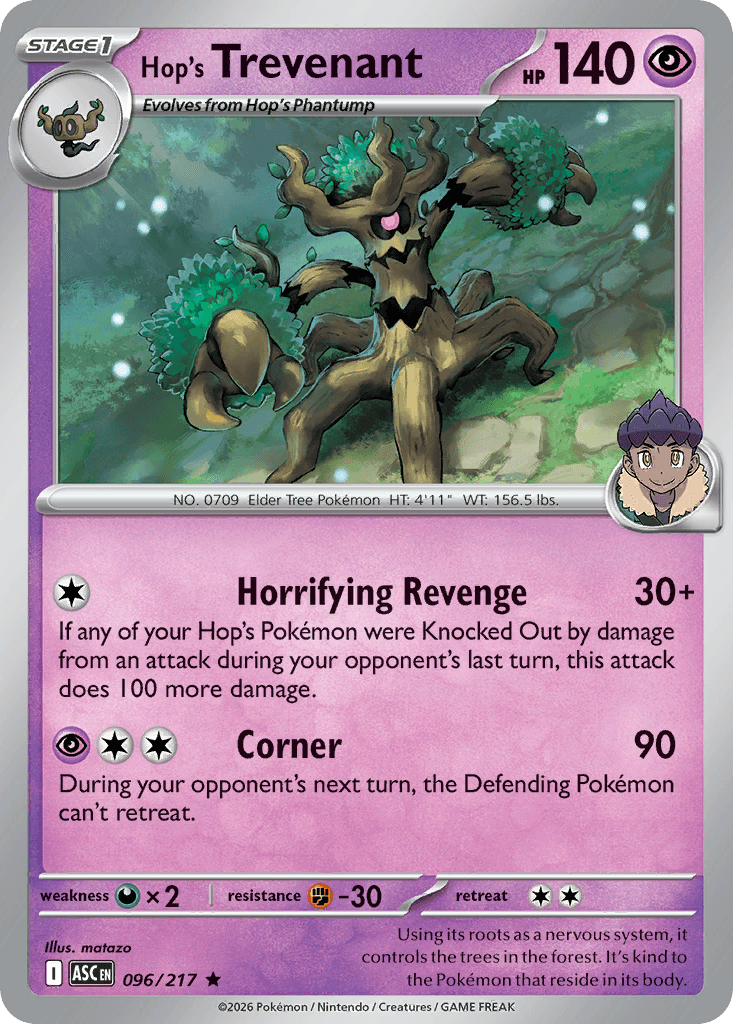 Hop's Trevenant - 096/217 — ME: Ascended Heroes Pokémon TCG card by matazo