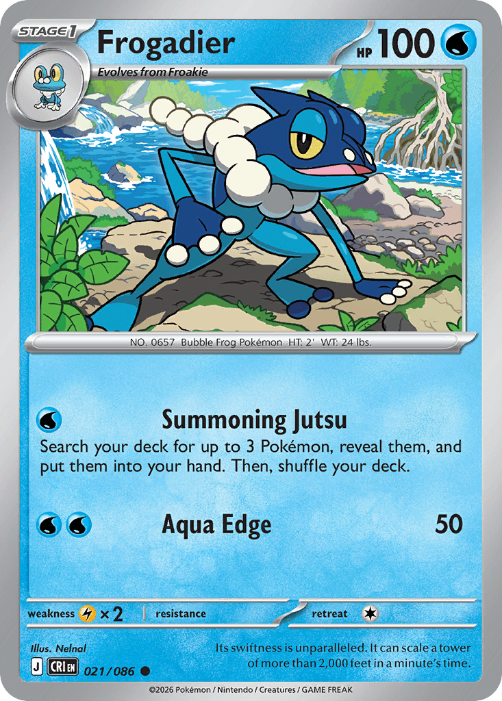 Frogadier - 021/086 — ME04: Chaos Rising Pokémon TCG card by Nelnal