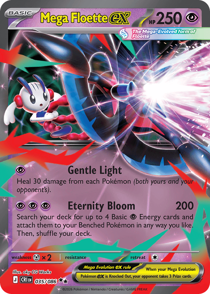 Mega Floette ex - 035/086 — ME04: Chaos Rising Pokémon TCG card by aky CG Works