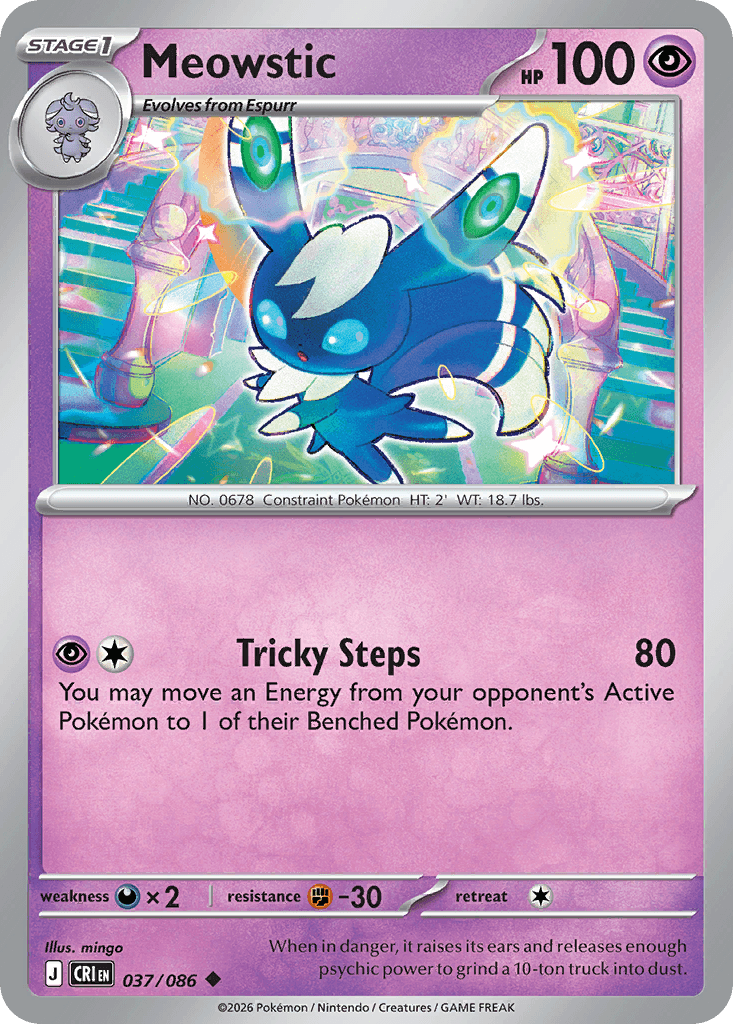 Meowstic — ME04: Chaos Rising Pokémon TCG card by mingo