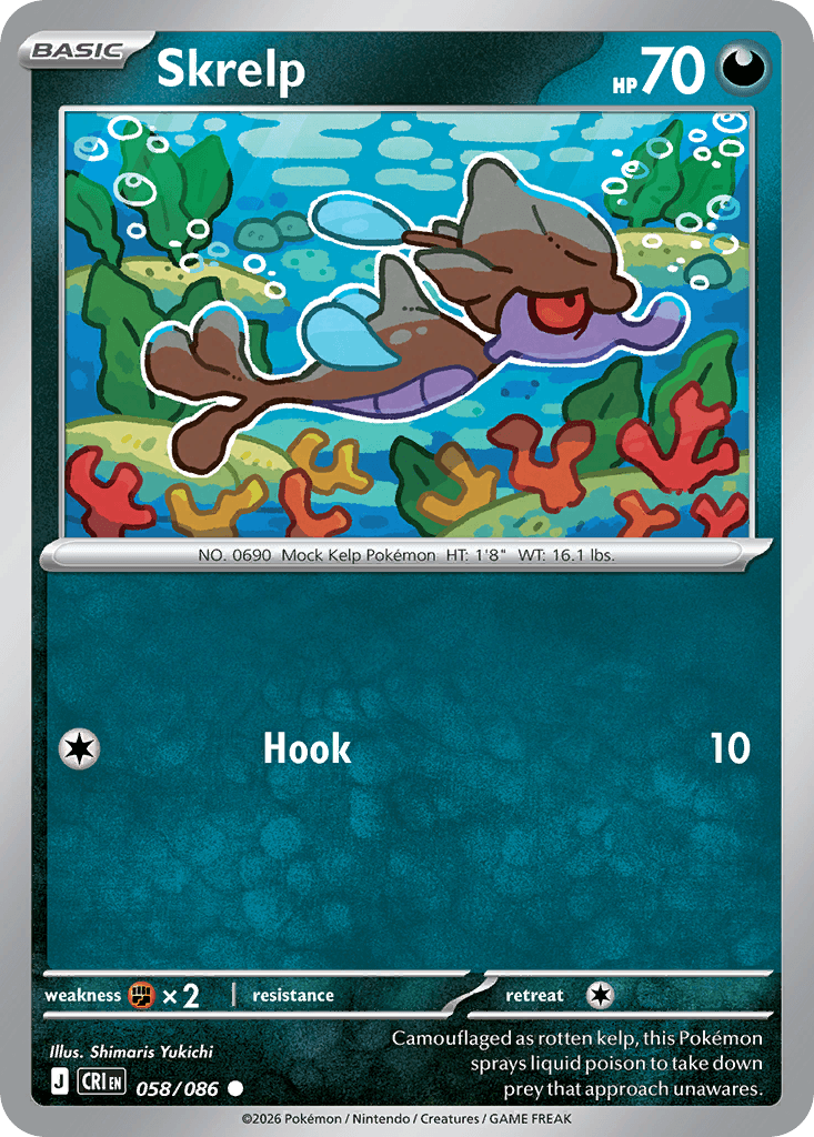 Skrelp — ME04: Chaos Rising Pokémon TCG card by Shimaris Yukichi