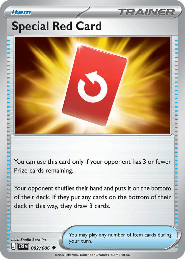 Special Red Card - 082/086 — ME04: Chaos Rising Pokémon TCG card by Studio Bora Inc.