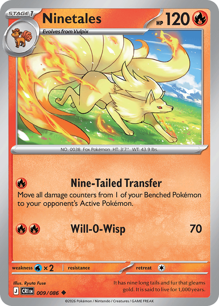 Ninetales — ME04: Chaos Rising Pokémon TCG card by Ryuta Fuse