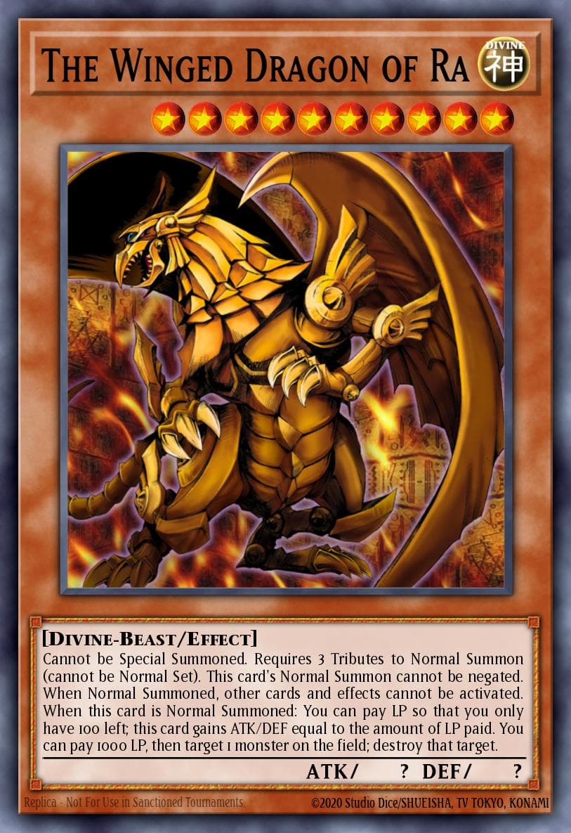 The Winged Dragon of Ra — Speed Duel: Battle City Box Yu-Gi-Oh! card by Studio Dice/SHUEISHA, TV TOKYO, KONAMI