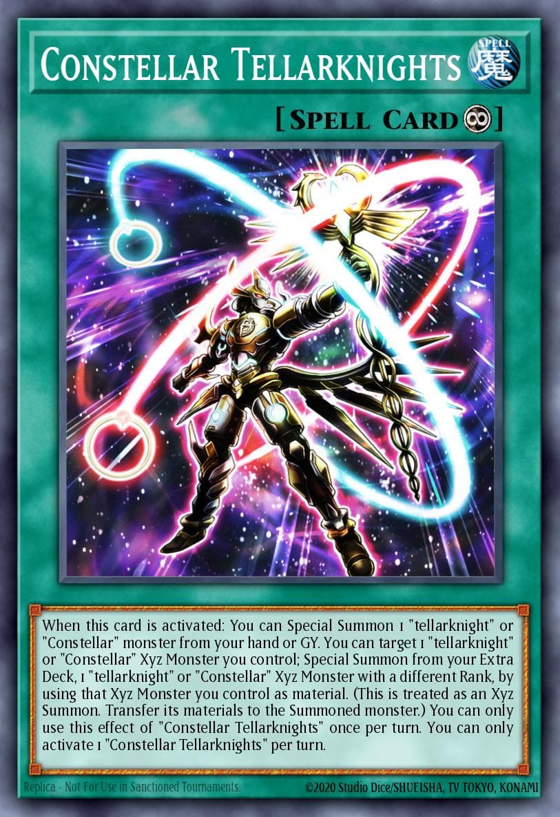 Constellar Tellarknights — Cyberstorm Access Yu-Gi-Oh! card by Studio Dice/SHUEISHA, TV TOKYO, KONAMI
