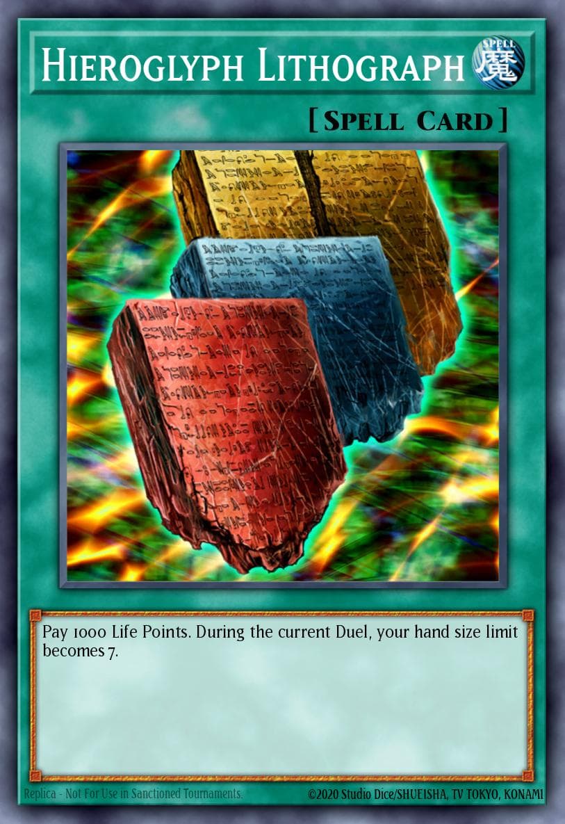 Hieroglyph Lithograph — Pharaonic Guardian Yu-Gi-Oh! card by KAZUKI TAKAHASHI