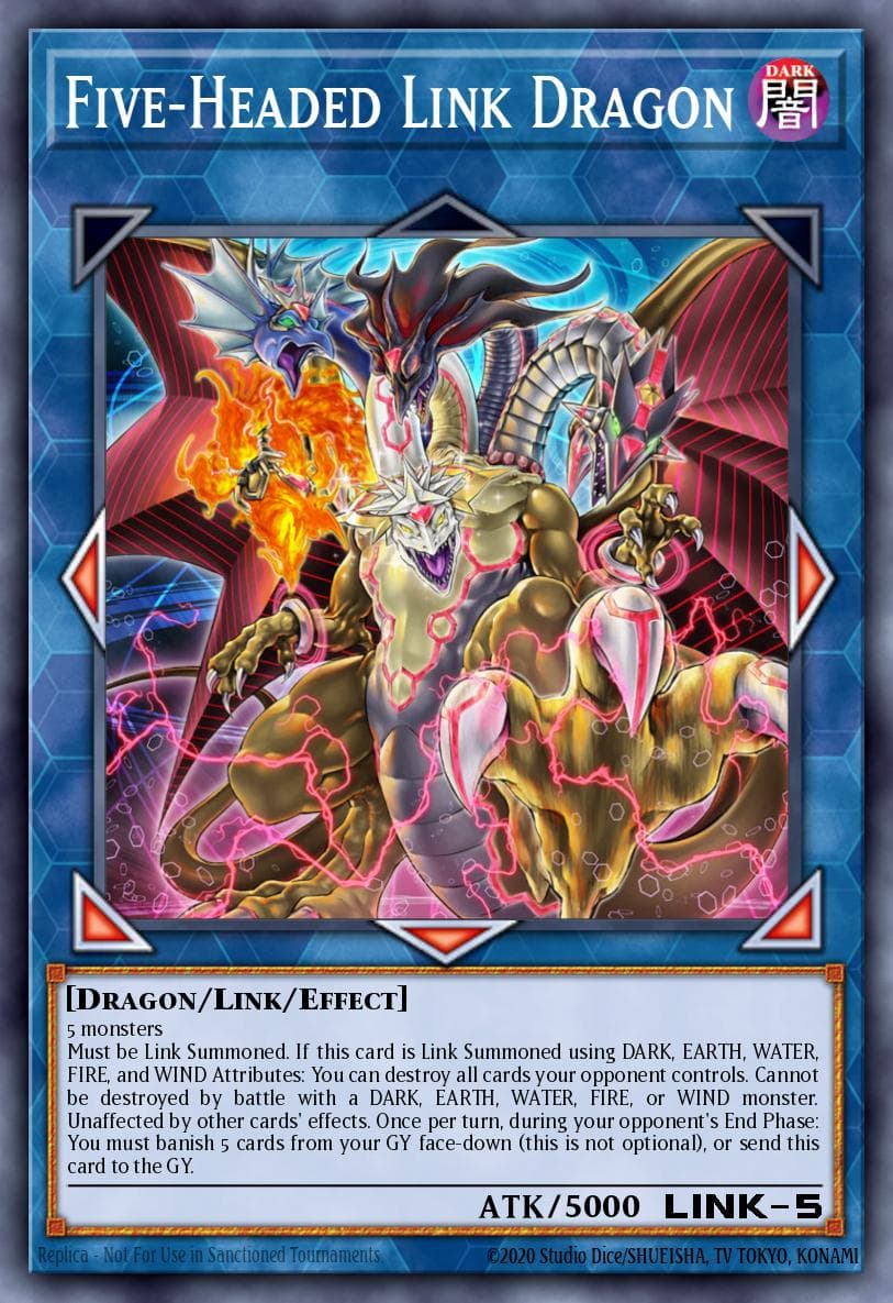 Five-Headed Link Dragon — Duel Overload Yu-Gi-Oh! card by KAZUKI TAKAHASHI