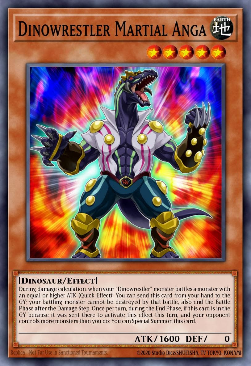 Dinowrestler Martial Anga — Dark Neostorm Yu-Gi-Oh! card by KAZUKI TAKAHASHI
