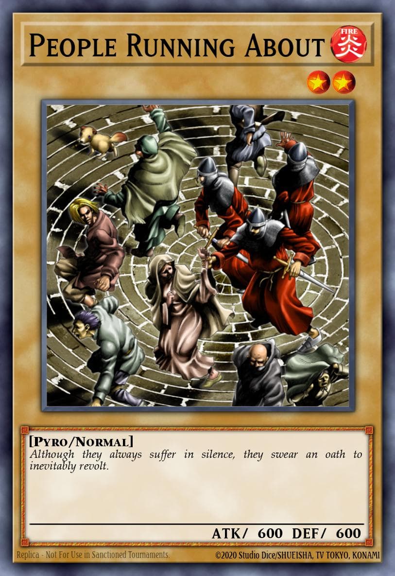 People Running About — Magician's Force Yu-Gi-Oh! card by KAZUKI TAKAHASHI