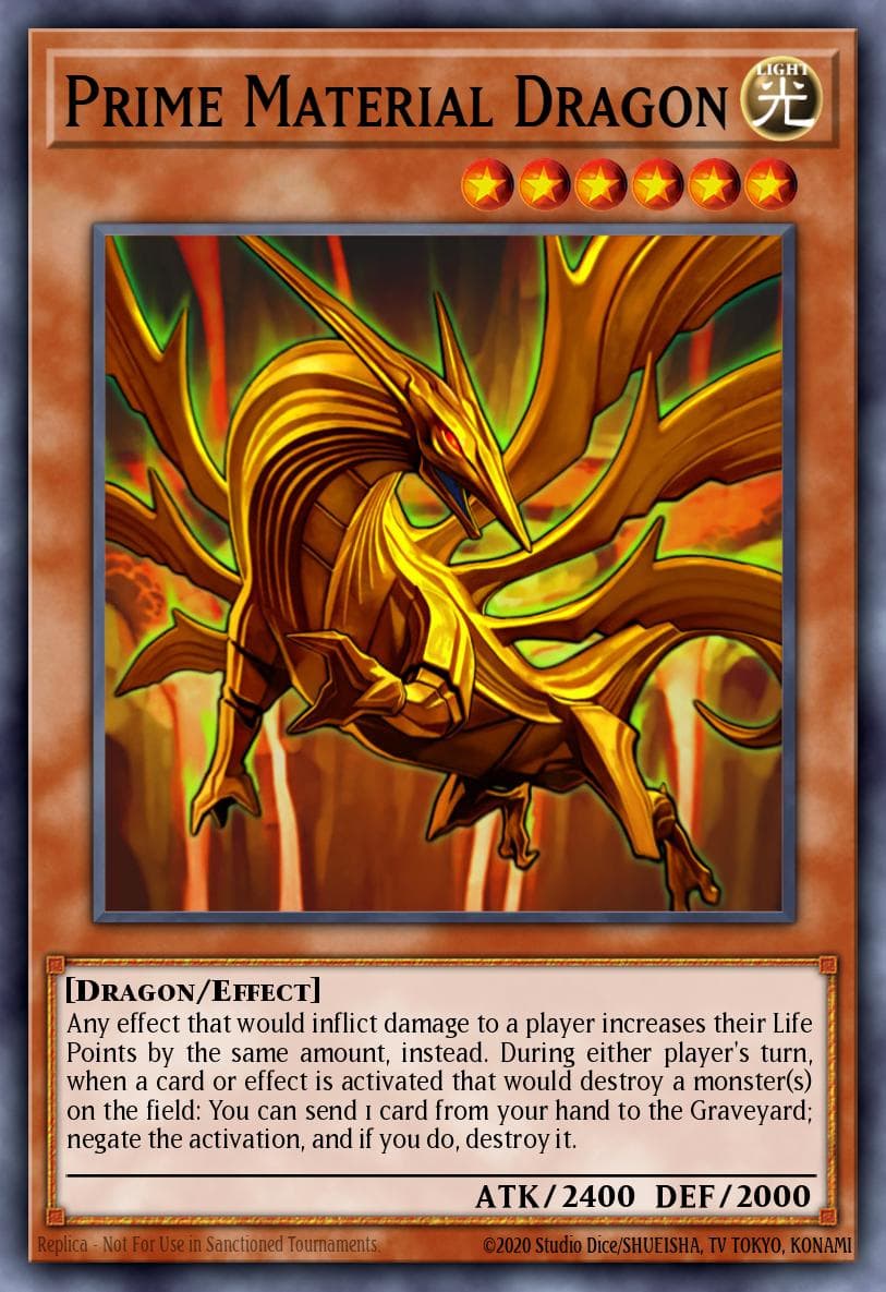 Prime Material Dragon — Gold Series 2009 Yu-Gi-Oh! card by RAIZU TAKEDA