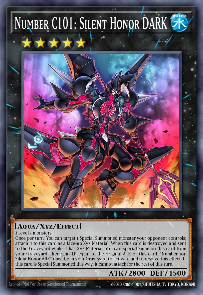 Number C101: Silent Honor DARK — Legendary Duelists: Duels From the Deep Yu-Gi-Oh! card by Studio Dice/SHUEISHA, TV TOKYO, KONAMI