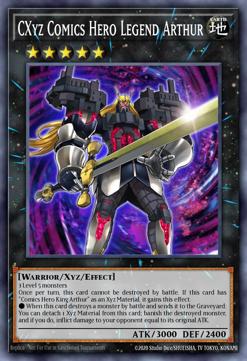 CXyz Comics Hero Legend Arthur — Number Hunters Yu-Gi-Oh! card by KAZUKI TAKAHASHI