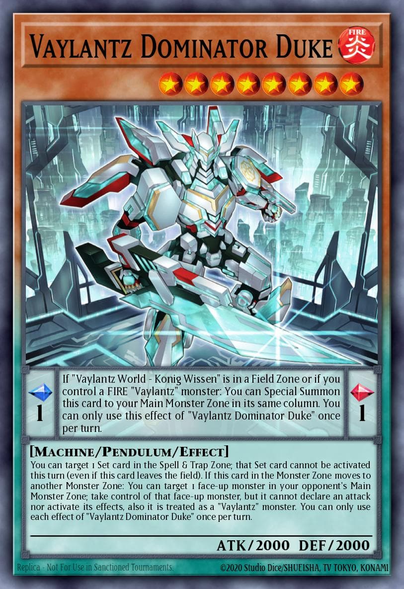 Vaylantz Dominator Duke — Tactical Masters Yu-Gi-Oh! card by Konami
