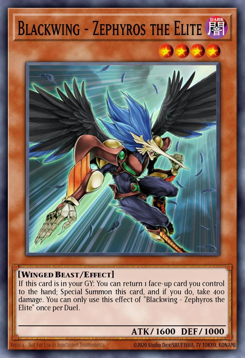 Blackwing - Zephyros the Elite — Duel Overload Yu-Gi-Oh! card by KAZUKI TAKAHASHI