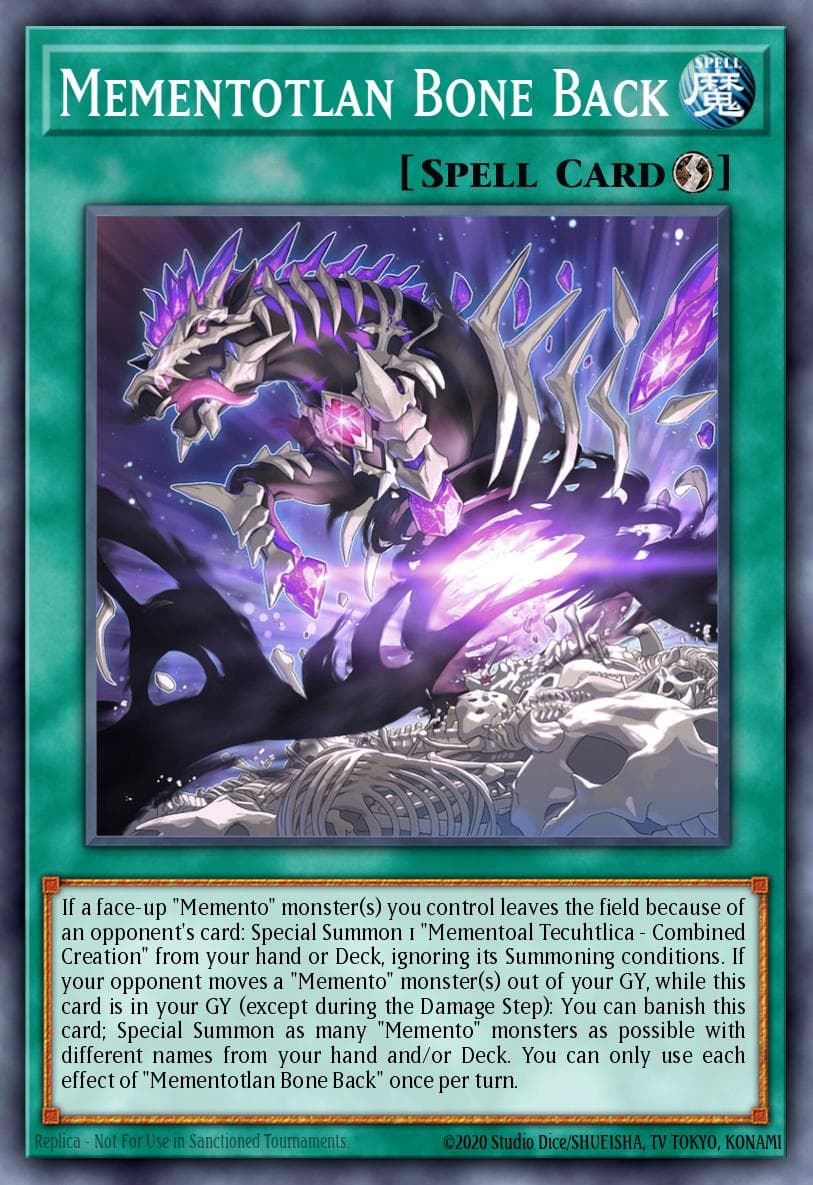 Mementotlan Bone Back — Valiant Smashers Yu-Gi-Oh! card by Studio Dice/SHUEISHA, TV TOKYO, KONAMI