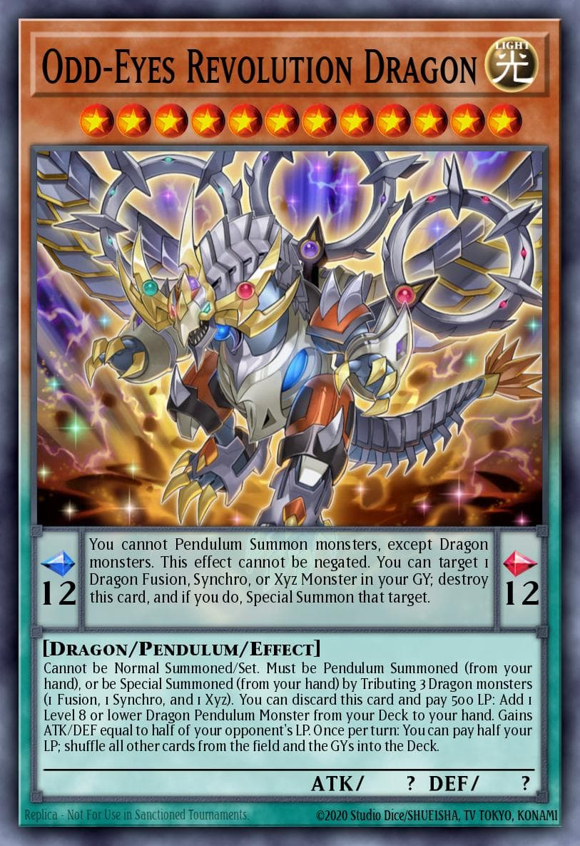 Odd-Eyes Revolution Dragon — Rise of the Duelist Yu-Gi-Oh! card by Studio Dice/SHUEISHA, TV TOKYO, KONAMI