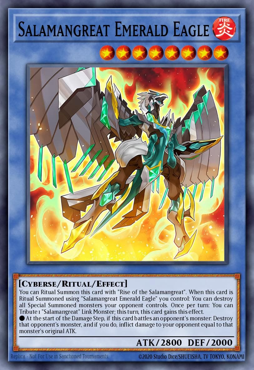 Salamangreat Emerald Eagle — Soul Fusion Yu-Gi-Oh! card by KAZUKI TAKAHASHI