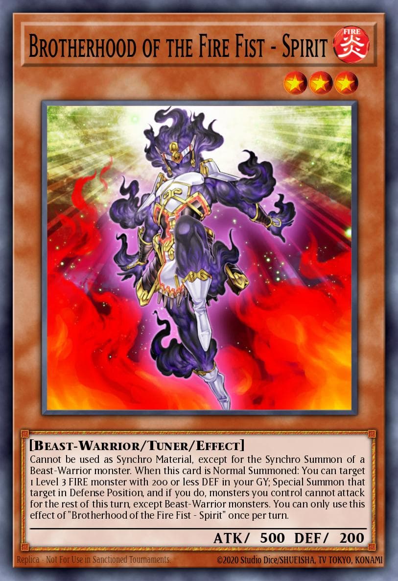 Brotherhood of the Fire Fist - Spirit — Fists of the Gadgets Yu-Gi-Oh! card by KAZUKI TAKAHASHI