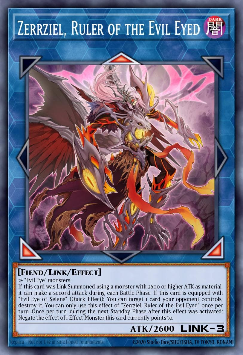 Zerrziel, Ruler of the Evil Eyed — The Infinity Chasers Yu-Gi-Oh! card by KAZUKI TAKAHASHI
