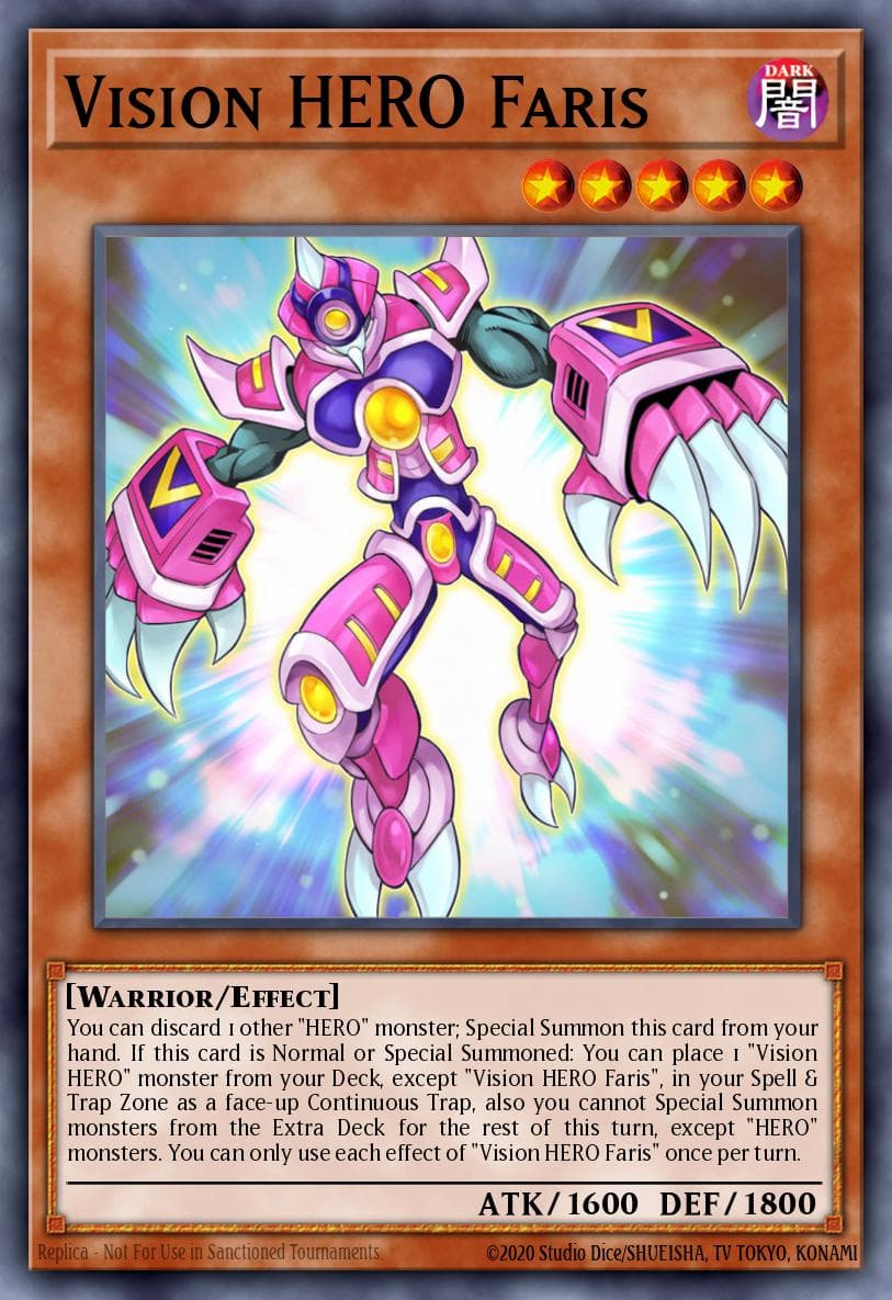 Vision HERO Faris — Battles of Legend: Hero's Revenge Yu-Gi-Oh! card by KAZUKI TAKAHASHI
