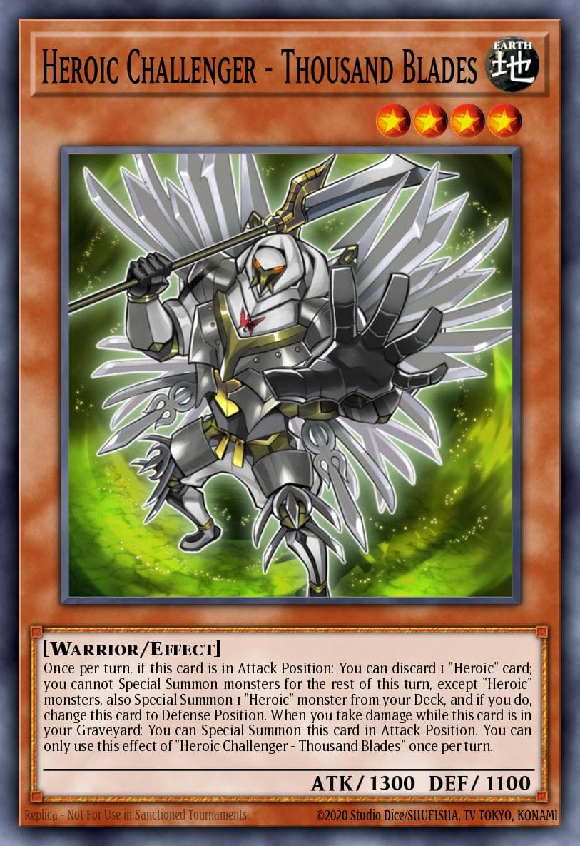 Heroic Challenger - Thousand Blades — World Superstars Yu-Gi-Oh! card by KAZUKI TAKAHASHI
