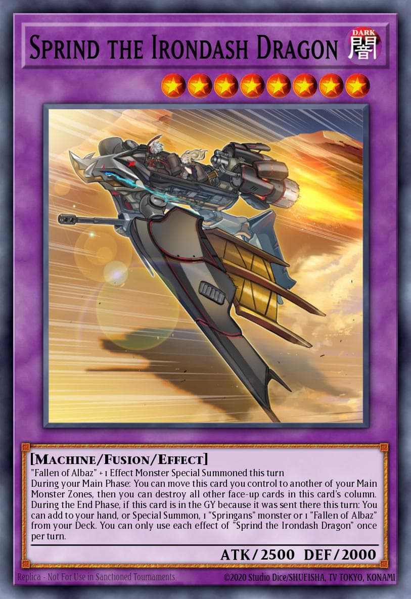 Sprind the Irondash Dragon — Structure Deck: Albaz Strike Yu-Gi-Oh! card by Studio Dice/SHUEISHA, TV TOKYO, KONAMI