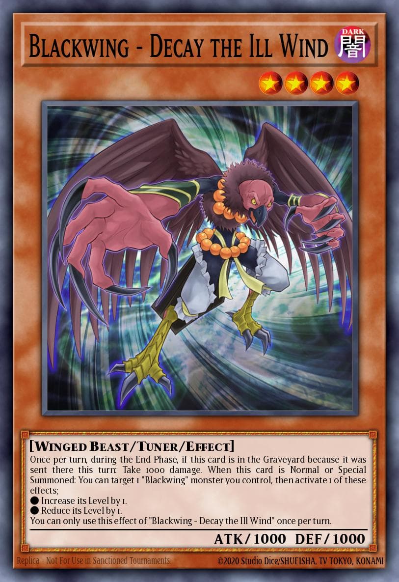 Blackwing - Decay the Ill Wind — Shining Victories Yu-Gi-Oh! card by KAZUKI TAKAHASHI