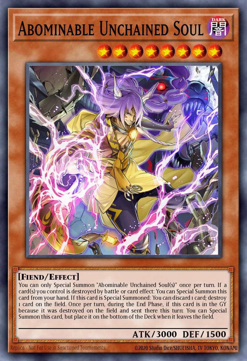Abominable Unchained Soul — Valiant Smashers Yu-Gi-Oh! card by Shunsuke / MTGÉI, TV TOKYO, KONAMI