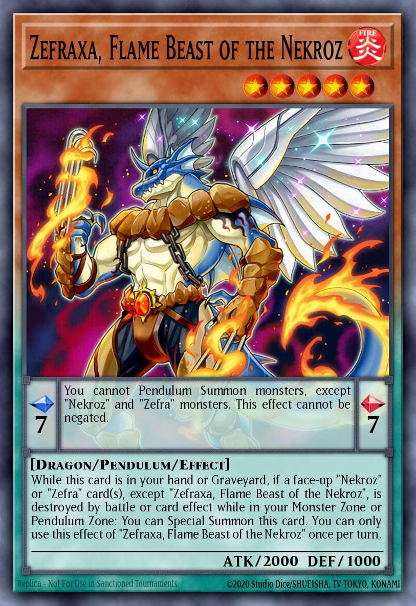 Zefraxa, Flame Beast of the Nekroz — Crossed Souls: Advanced Edition Yu-Gi-Oh! card by KAZUKI TAKAHASHI