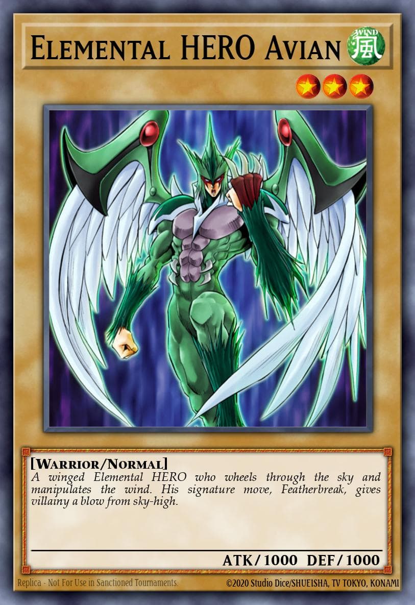 Elemental HERO Avian — Ra Yellow Mega Pack Yu-Gi-Oh! card by KADUKI TAKAHASHI