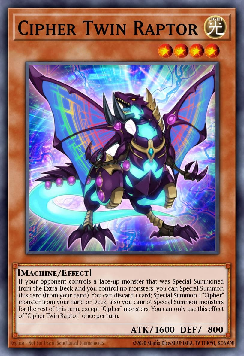 Cipher Twin Raptor — 2017 Mega-Tins Mega Pack Yu-Gi-Oh! card by KAZUKI TAKAHASHI