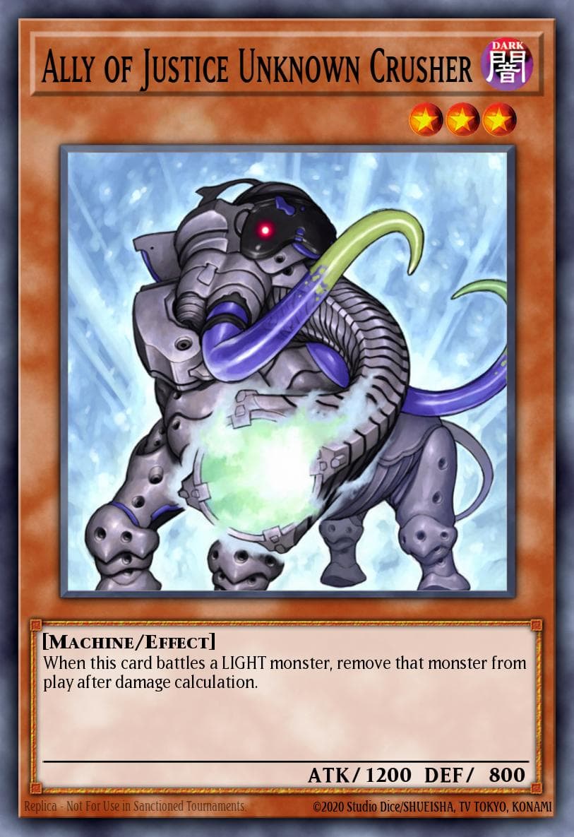 Ally of Justice Unknown Crusher — Duel Terminal 1 Yu-Gi-Oh! card by DOLL TERMINAL
