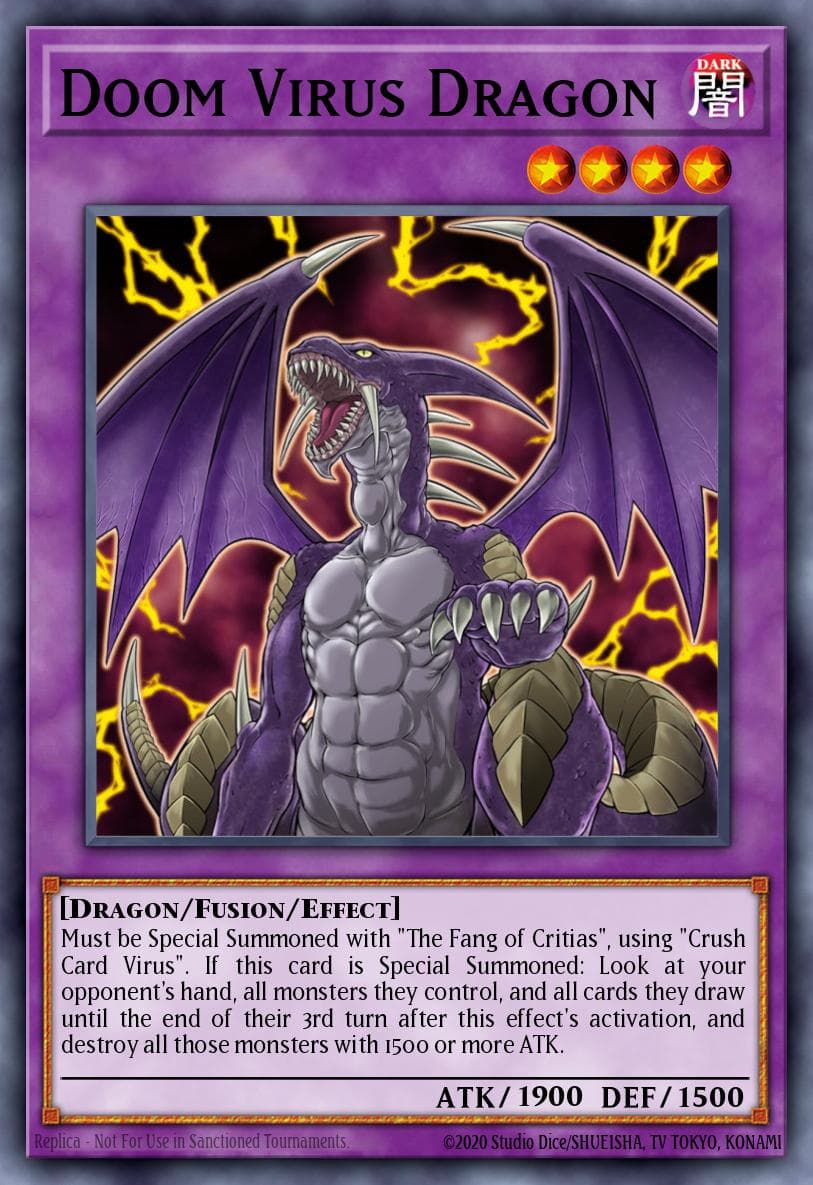 Doom Virus Dragon — Dragons of Legend: Unleashed Yu-Gi-Oh! card by KAZUKI TAKAHASHI