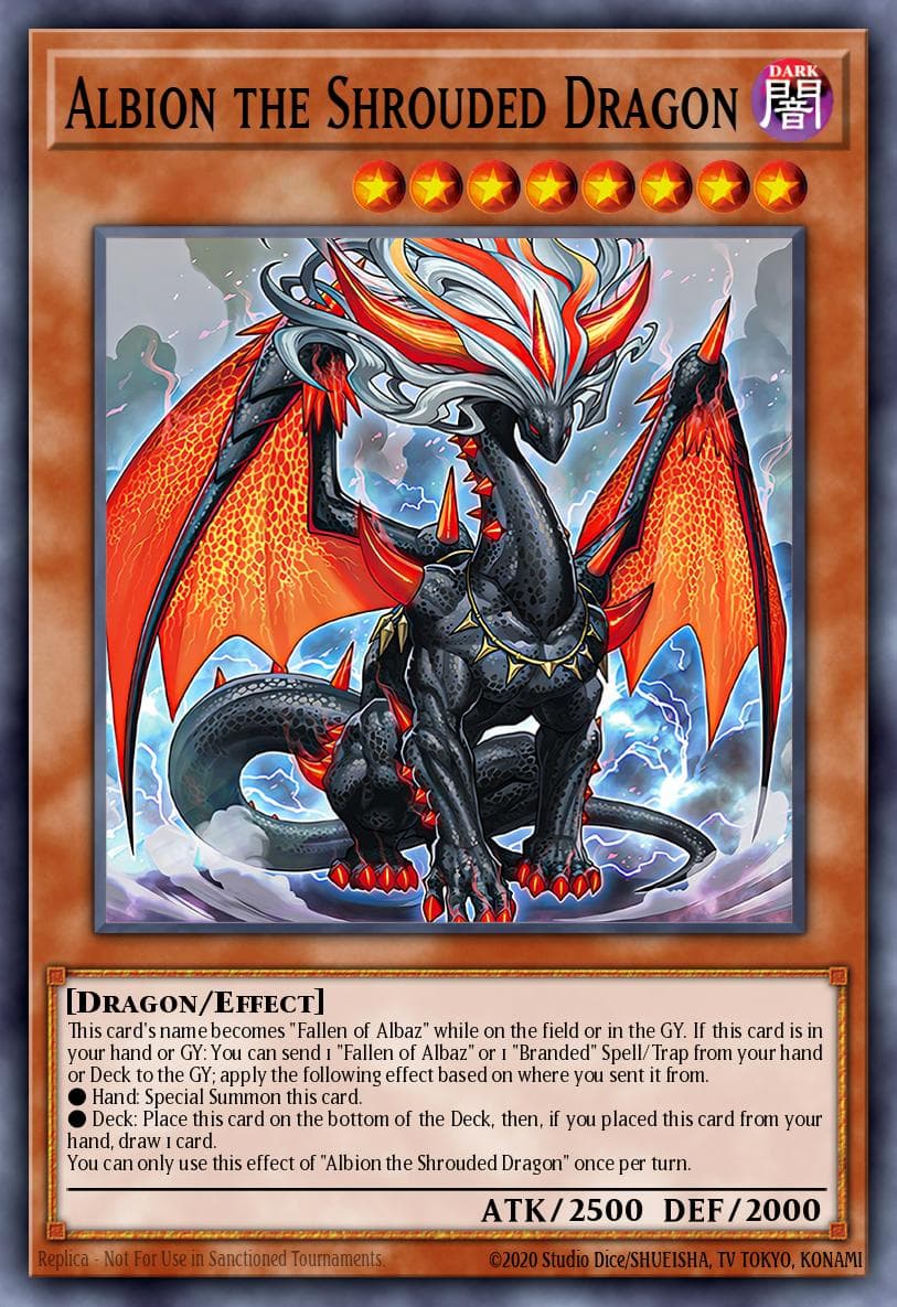 Albion the Shrouded Dragon — Dawn of Majesty Yu-Gi-Oh! card by Studio Dice/SHUEISHA, TV TOKYO, KONAMI