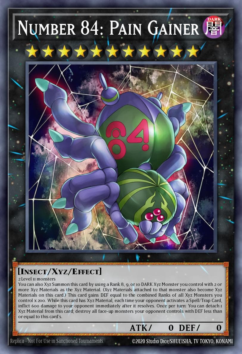Number 84: Pain Gainer — Premium Gold: Infinite Gold Yu-Gi-Oh! card by KAZUKI TAKAHASHI