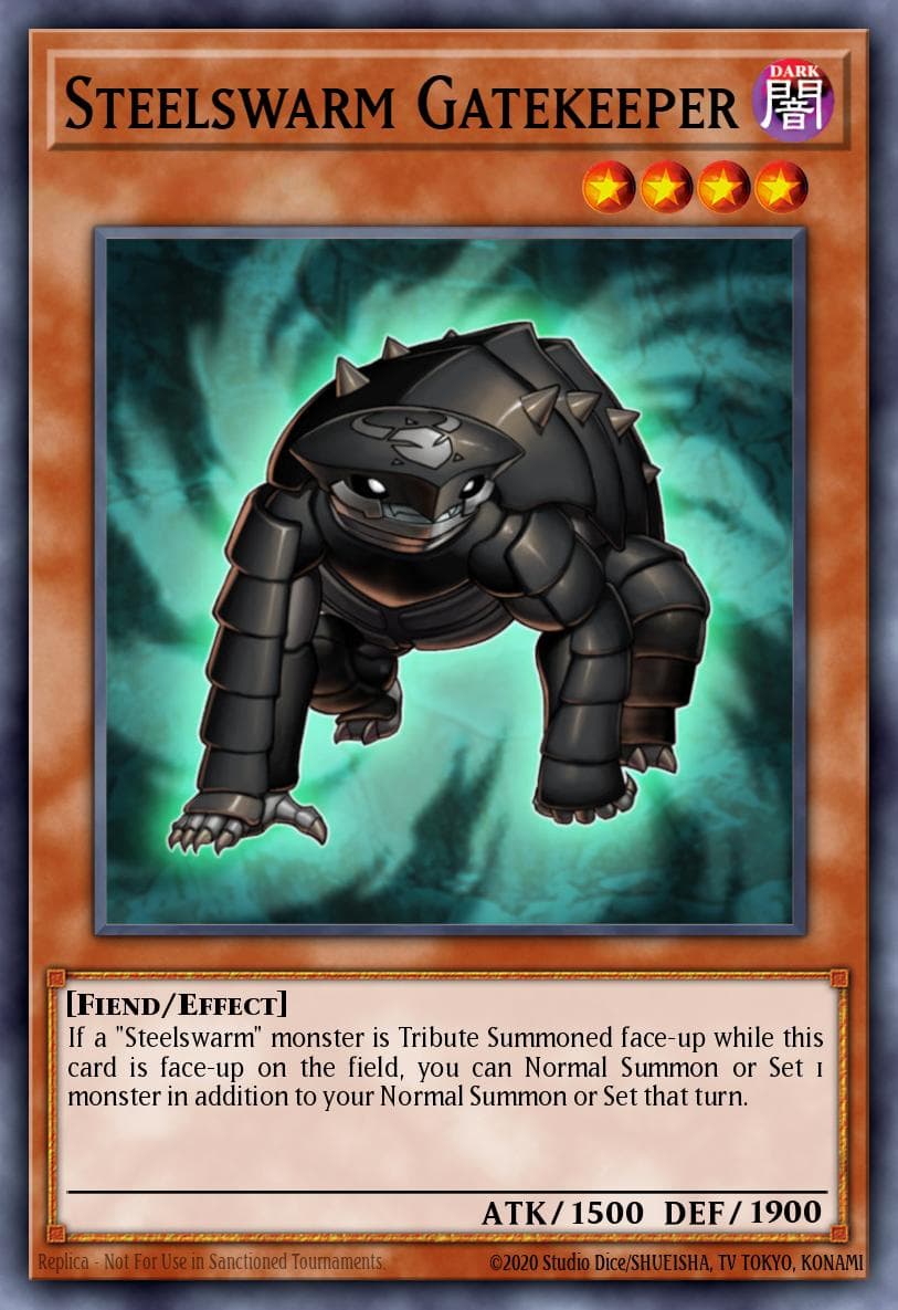 Steelswarm Gatekeeper — Hidden Arsenal 5: Steelswarm Invasion Yu-Gi-Oh! card by KAZUKI TAKAHASHI