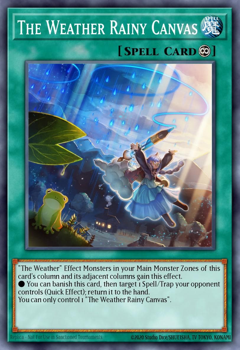 The Weather Rainy Canvas — Spirit Warriors Yu-Gi-Oh! card by KAZUKI TAKAHASHI