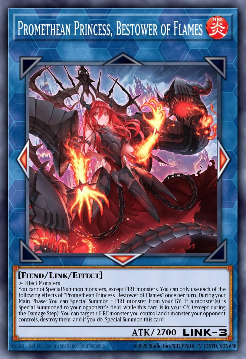 Promethean Princess, Bestower of Flames — Phantom Nightmare Yu-Gi-Oh! card by TH-TOM