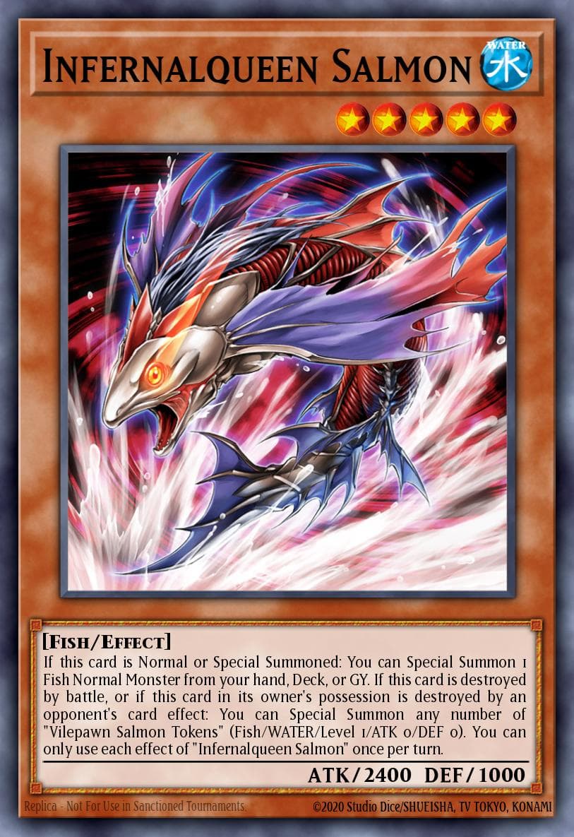 Infernalqueen Salmon — Darkwing Blast Yu-Gi-Oh! card by Studio Dice