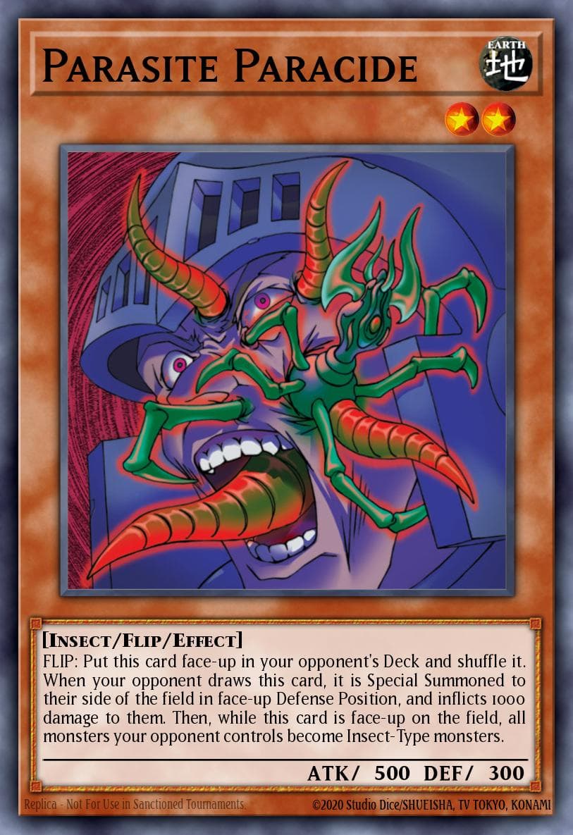 Parasite Paracide — The Lost Art Promotion Yu-Gi-Oh! card by Studio Dice/SHUEISHA, TV TOKYO, KONAMI
