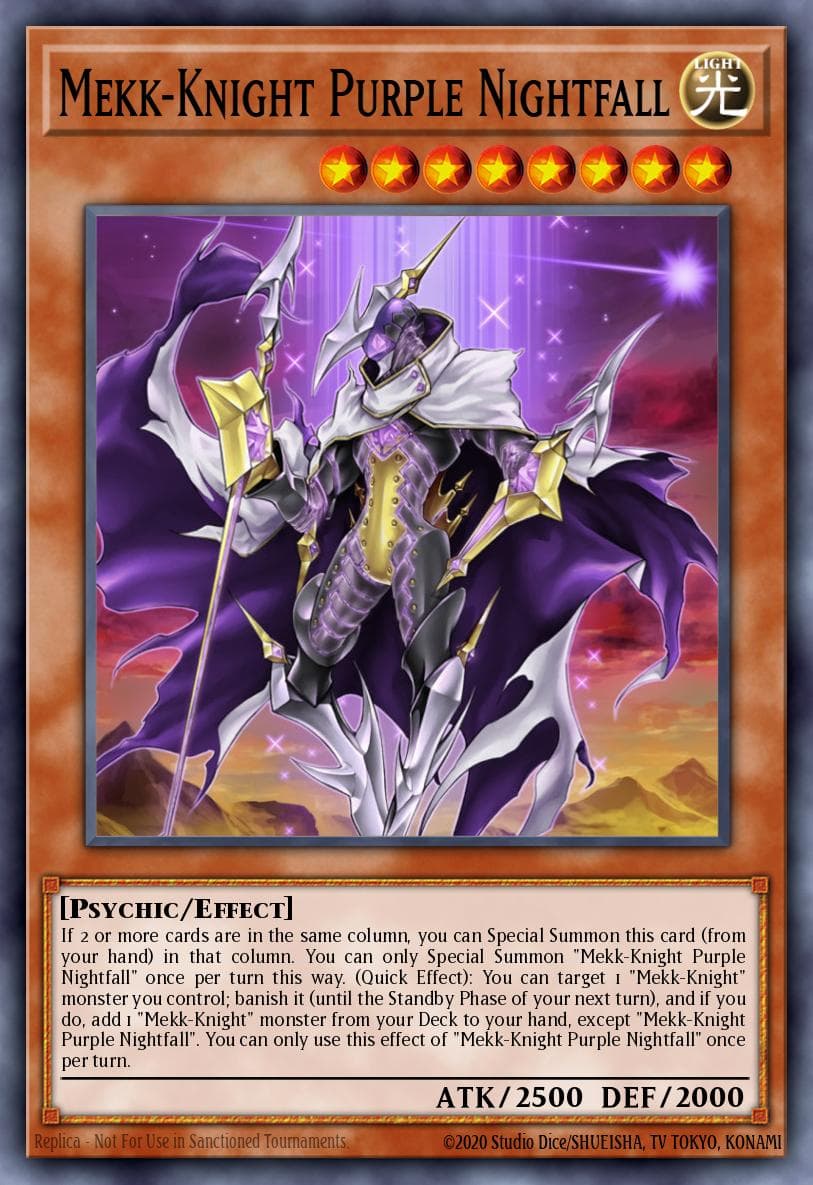 Mekk-Knight Purple Nightfall — Extreme Force Yu-Gi-Oh! card by KAZUKI TAKAHASHI